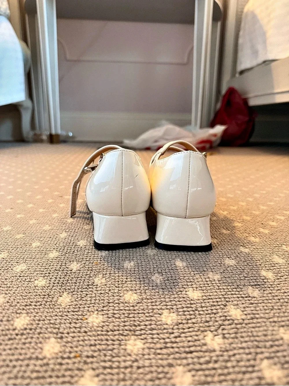 C.Paravano Double-Strap Mary Jane (Clara) Pumps Cream Size EU 37